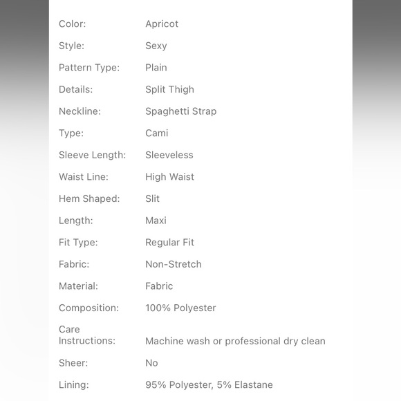 ☀️ 3/$30 SHEIN SXY Split Thigh Maxi Cami Dress NWT - Picture 5 of 9